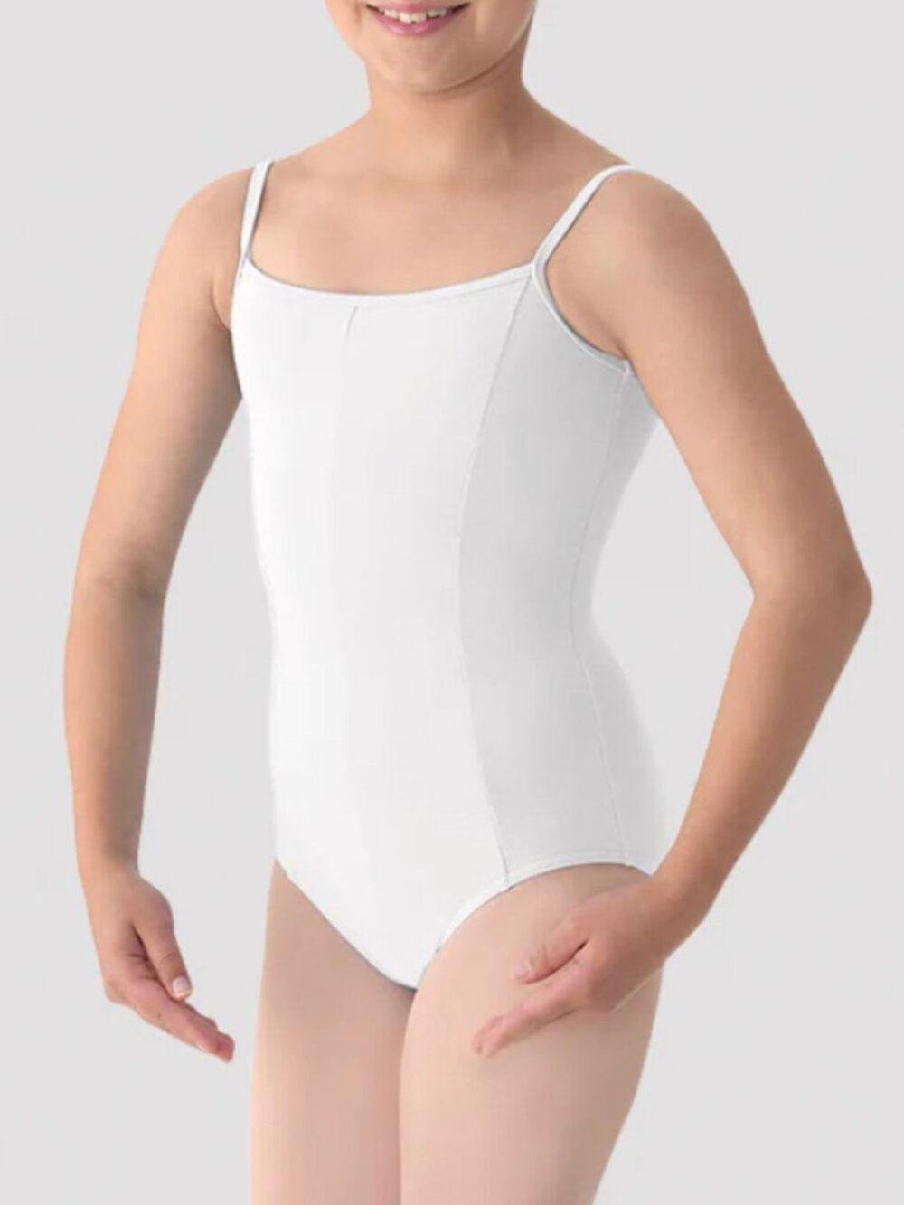 Girls Mirella White Princess Seamed Camisole Leotard Childrens size 6/7